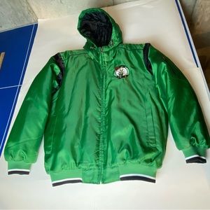 BOSTON CELTICS GIII Winter Hooded JACKET Coat EUC+  Men’s Large Leprechaun Lucky